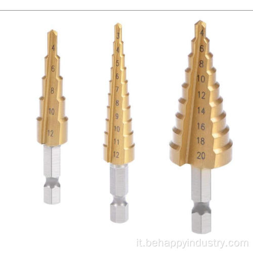 Flauti dritti in titanio a passi di perforazione set